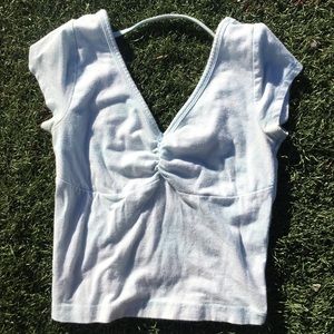 Baby blue tight crop top